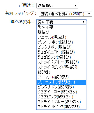 注文フォーム熨斗の選び方